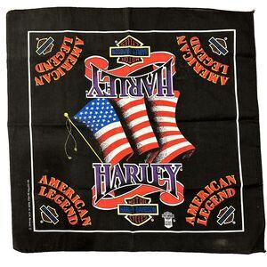 Unused Vintage Harley Davidson Bandana American Legend Flag Outlaw Biker Bandana